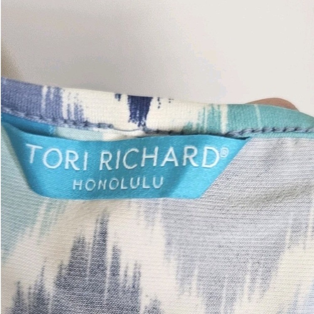Tori Richard Valerie Racerback Tank Maxi Dress Blue Green Geometric Sz S Hawaii - Picture 7 of 10